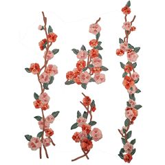 廠家直銷 加密繡花弅梅花水溶刺繡布貼 旗袍演出漢服服裝輔料