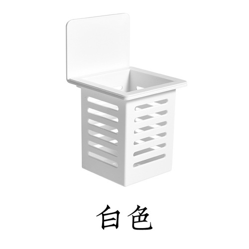 Japanese simple hollow wall-mounted chopstick cage punch-free tableware storage box kitchen spoon chopstick drain rack