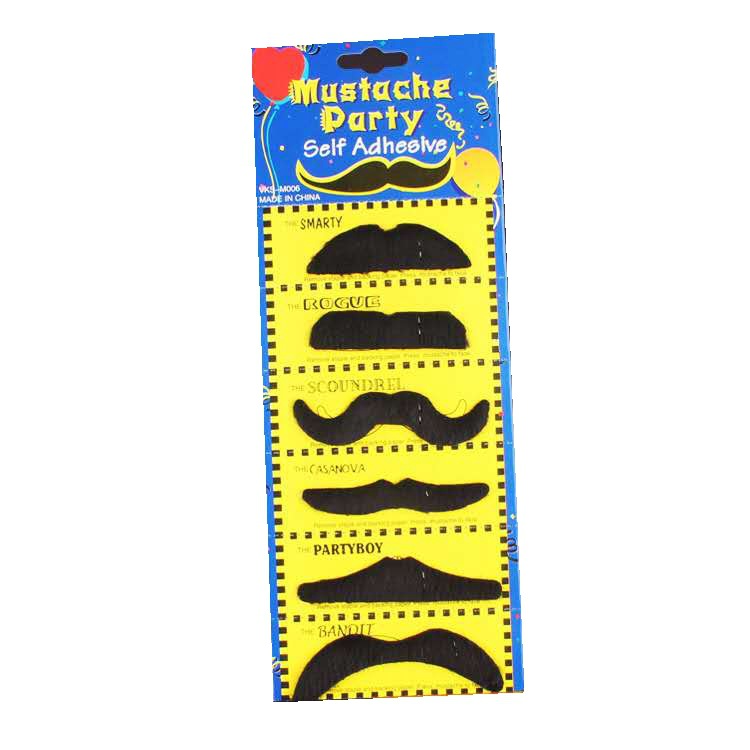 Commerce electrónico transfronterizo Pascua fiesta de barba falsa negra carnaval 12ps tarjetas de huerto barba falsa Halloween barba falsa