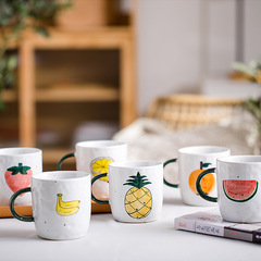 Jingdezhen Hand-painted Fruit Ceramic Cup High-Temperature Stoneware Cute Cup Creative Simple Artistic Couple Mug