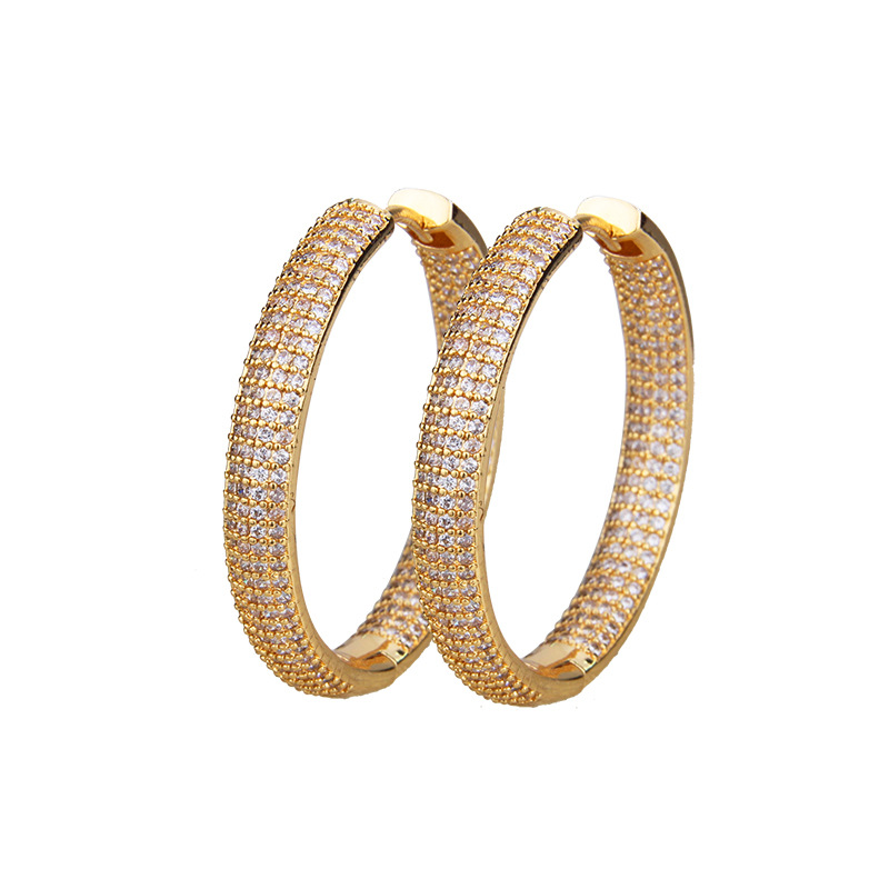 Simple  Gold-plated Zircon Earrings display picture 1