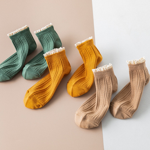 New Harajuku Socks Women's Japanese Korean Socks Female Schoolgirls Shallow Mouth Summer Lace Socks Cotton Women's Socks Wholesale