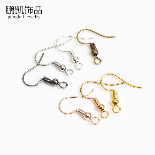 Silver plated ear hook accessories earrings ear jewelry handmade DIY accessories materials curved ear hooks with ball beads manufacturer wholesale