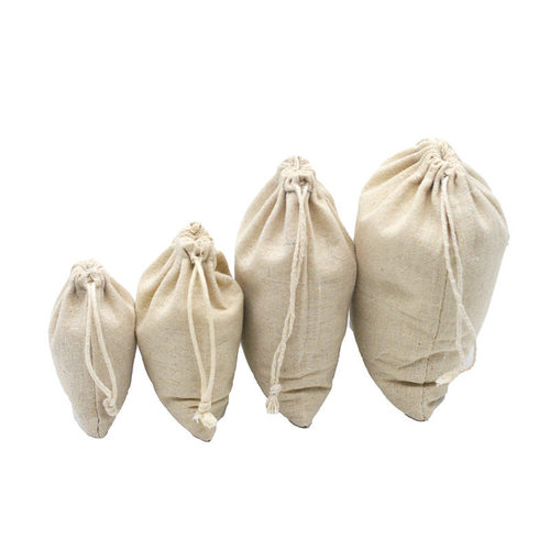 Blank cotton drawstring bag, dust-proof storage drawstring rice packaging bag, cotton and linen drawstring bag, small sack