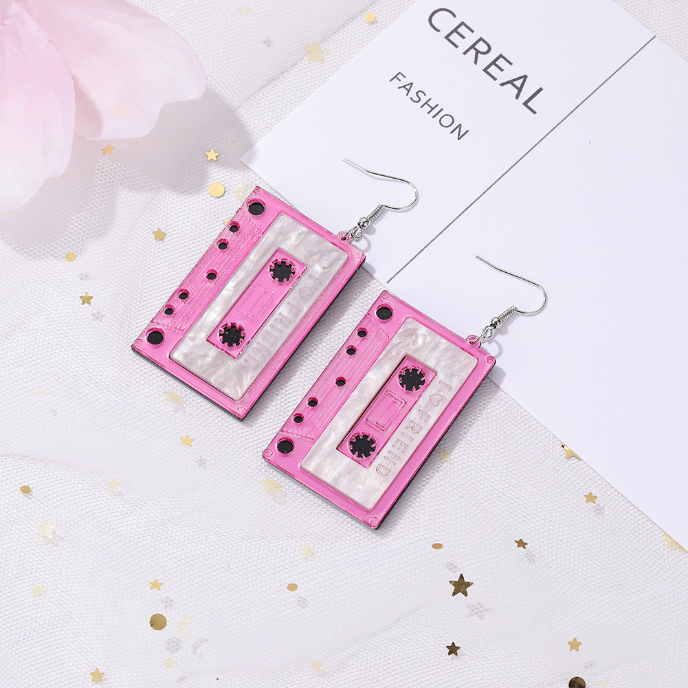 Korean New Fashion Exaggerated Acrylic Music Wild Earrings Women Wholesale display picture 4