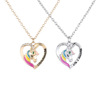 Necklace, rainbow accessory, pendant, European style, suitable for import, Amazon
