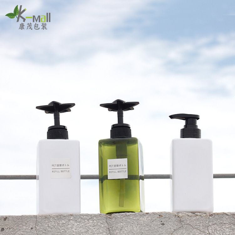 厂家爆款新款 花型泵头瓶 洗手液泵瓶 五角星洗发水瓶 乳液泵瓶