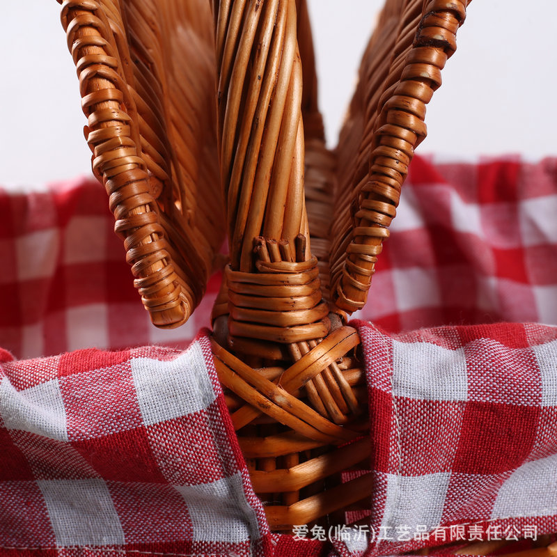 Venta al por mayor cesta de picnic sauce tejido pastoral ins boutique todo sauce compras cesta de regalo cesta de verduras cesta portátil