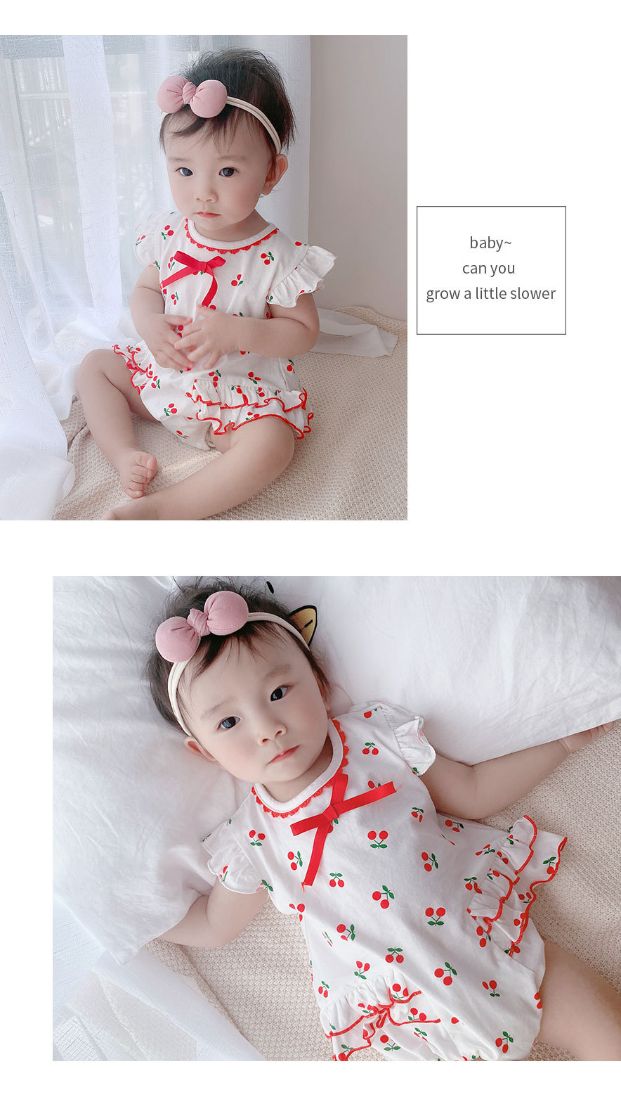 Summer New Baby Girl Baby 0-2 Years Old Cherry Printing Comfortable Robe Wholesale Nihaojewelry display picture 7