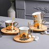 Brand coffee high quality ceramics, set, internet celebrity, European style, mirror effect, wholesale
