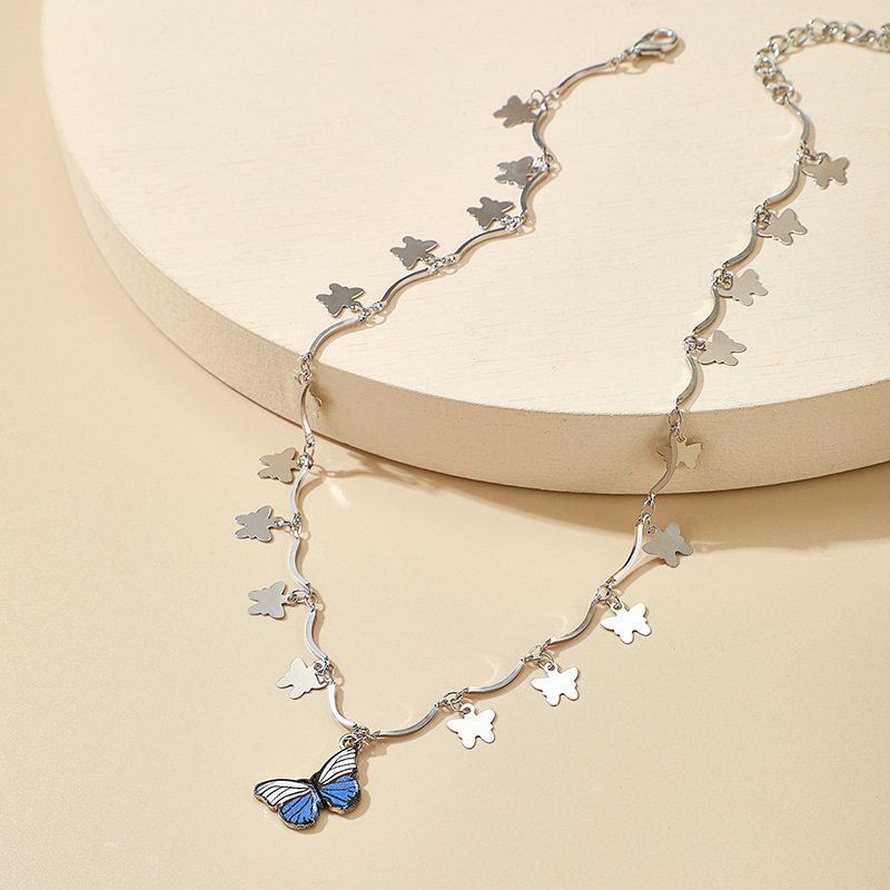 Collar De Una Sola Capa Con Colgante De Mariposa De Diamante De Estrella De Cinco Puntas Coreano display picture 6