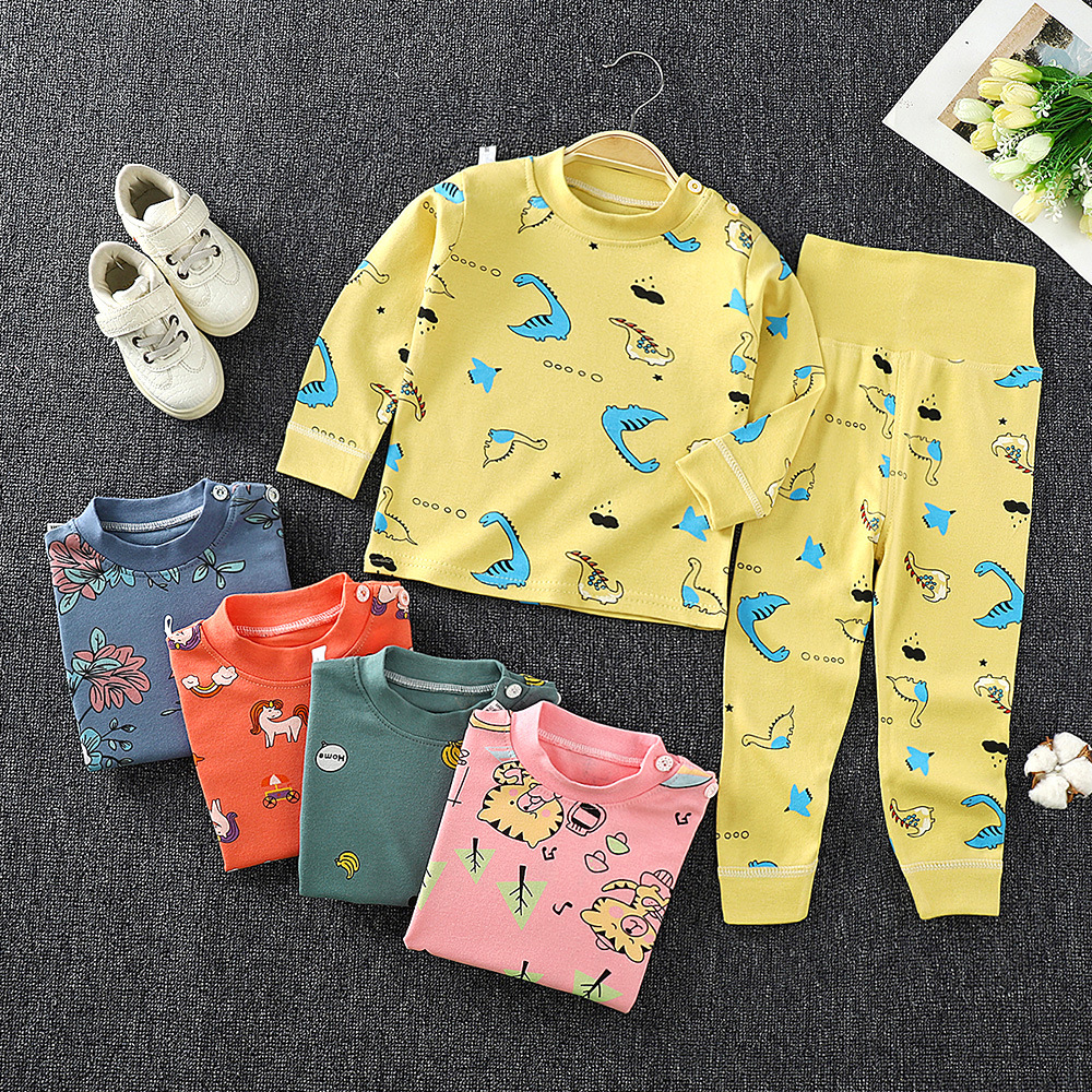 Nuevo conjunto de ropa interior infantil para hombres y mujeres bebés de otoño y invierno abrigo de otoño pantalones de otoño fábrica de ropa doméstica venta directa para niños