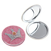 Double-sided folding handheld small cute mirror, three dimensional cloth, with embroidery