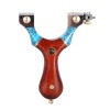 Metal street highly precise slingshot from natural wood rosewood with flat rubber bands