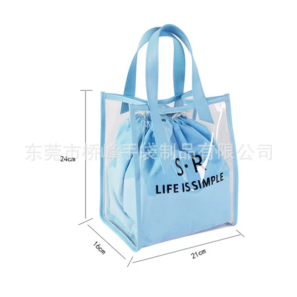 Pvc Transparent Handbag_2020 Summer New Women's Handbag_Factory Custom Logo Transparent Pvc