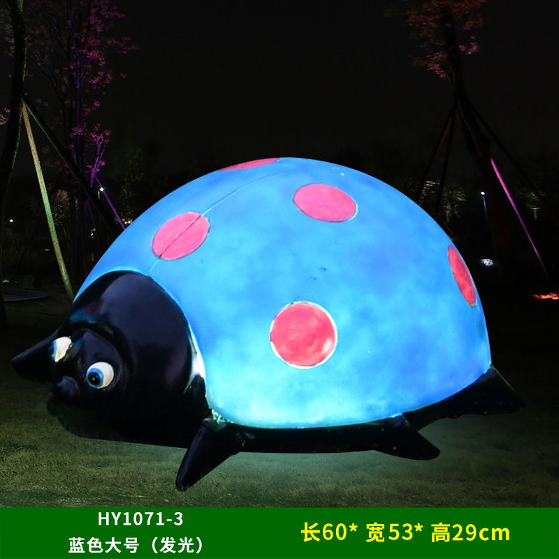 Al Aire Libre flor jardín paisaje simulación mariquita de siete estrellas escultura luminosa Villa patio césped decoración escarabajo adornos