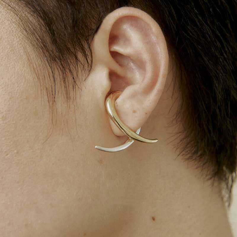Fashion  Gold  Silver Double Color  Ear Bone Clip display picture 1