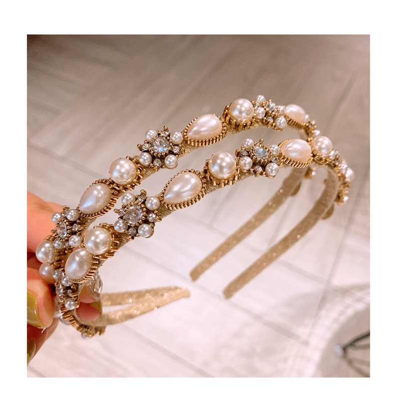 Korean New Fashion Retro Palace French Pearl Flower Cheap Headband Wholesale display picture 1