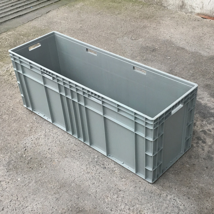 eu41244物流箱 1200*400*440加高加强型塑料箱 灰色周转筐塑胶
