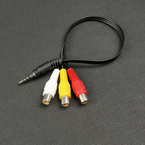 3.5mm male to 1/3 AV female lotus RCA adapter cable 3.5 to AV socket TV 3-in-1 audio video cable 