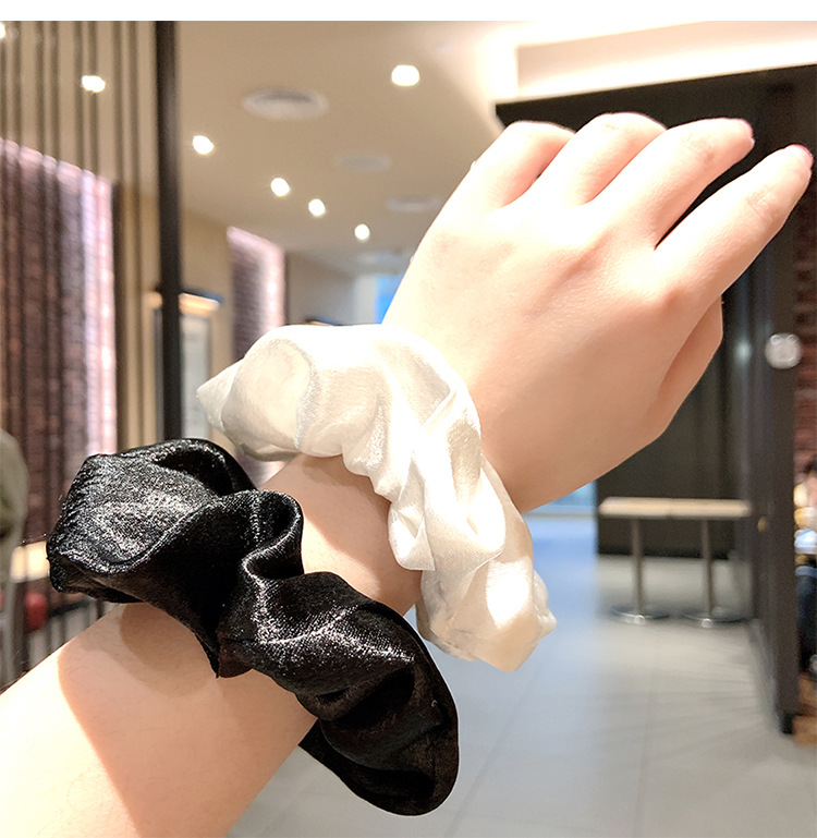 Solid Color Pattern Women'S Gender Rib-Knit Design Sweet Style Sweet Women'S Solid Color Rib-Knit Hair Tie