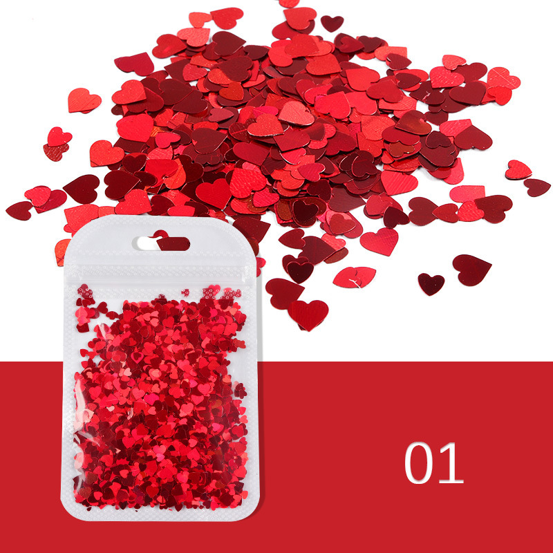 2g bag size mixed laser red love sequins...