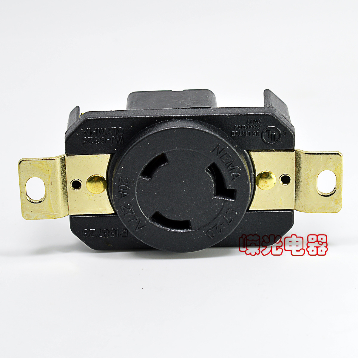 WJ-6325 L7-20R 20A 277V  C美规防脱落插座暗装NEMA美式母座