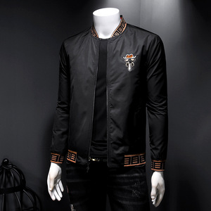 【两面穿】2020秋冬新品 潮男夹克刺绣外套 欧洲站男士男装