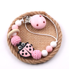 Amazon New Teether Chain Prevention Baby Cartoon Soothing Pacifier Chain Insect Silicone Pacifier Strap with Pacifier Clip