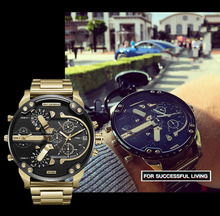 DZ73现货男士手表个性大表盘潮流手表不锈钢带石英手表一件代发