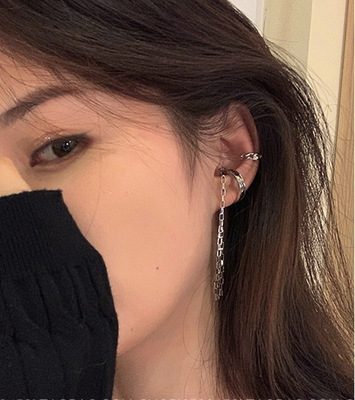 Split thrust~a set Ear Earrings No pierced ears Ear clip Simplicity ins temperament Earrings personality Sense of design