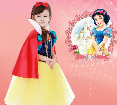 Children's Snow White Dress Girls' Christmas Halloween Dress Costume Dress Performance Costume Europe and America