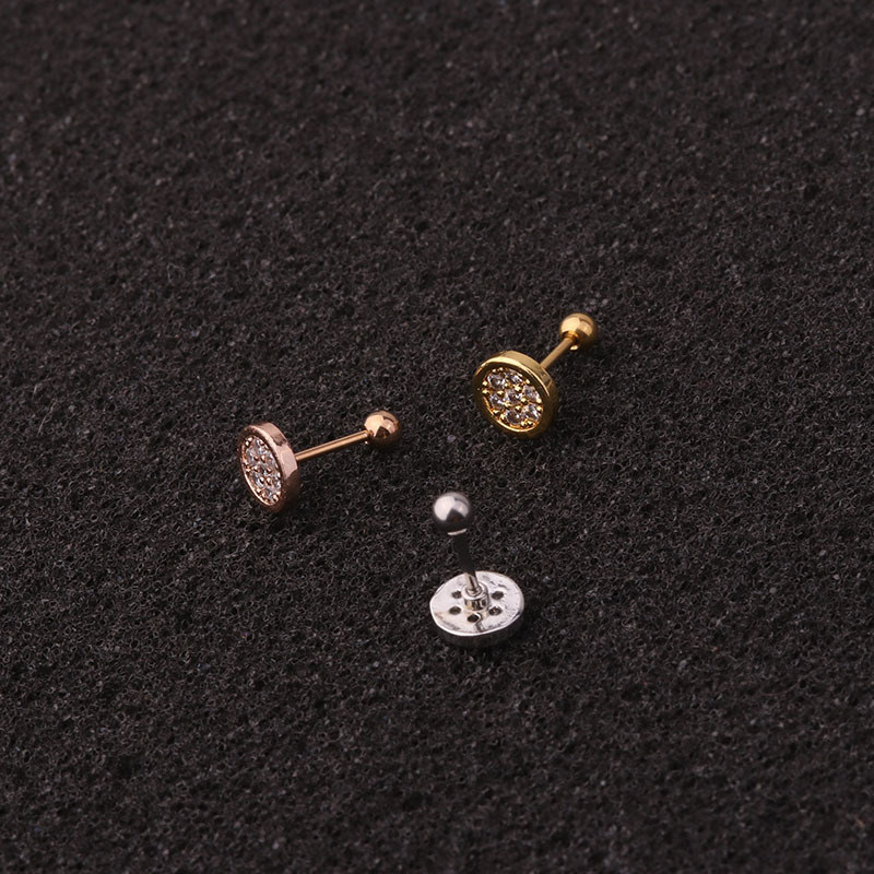 Ear Cartilage Rings & Studs Lady Flower 316 Stainless Steel  Copper Zircon display picture 9