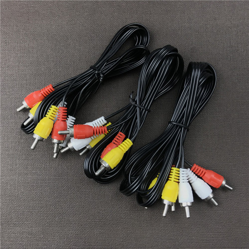 3 RCA Audio Video AV Cable TV Set Top Box Six Head Line Three Pairs of Three Lotus Speaker Audio Connection Line 1.5 Meters 