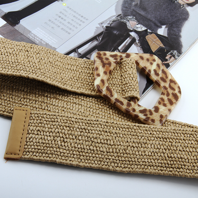 Ethnic Style Style Ethnic Style Flower Leopard Plastic Women's Woven Belts