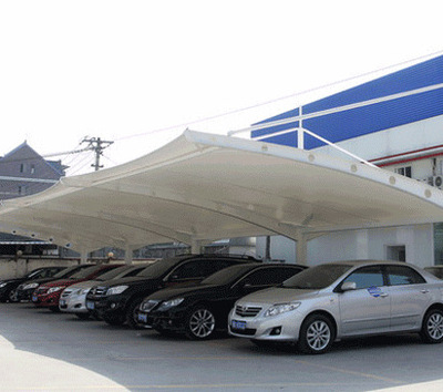 廠家直銷  膜結構汽車充電樁車棚工程  遮陽充電樁車棚