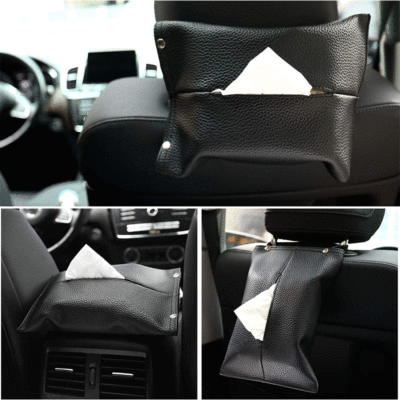 新款汽車紙巾盒皮革車載紙巾盒定制車用抽紙盒可水洗廠家直供