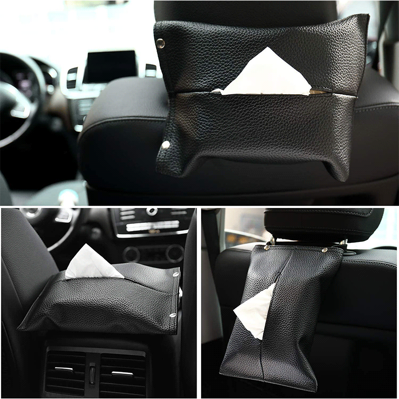 新款汽車紙巾盒皮革車載紙巾盒定制車用抽紙盒可水洗廠家直供