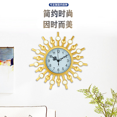 家用时尚大气简约现代装饰艺术创意个性钟表日用百货钟挂钟壁|ru