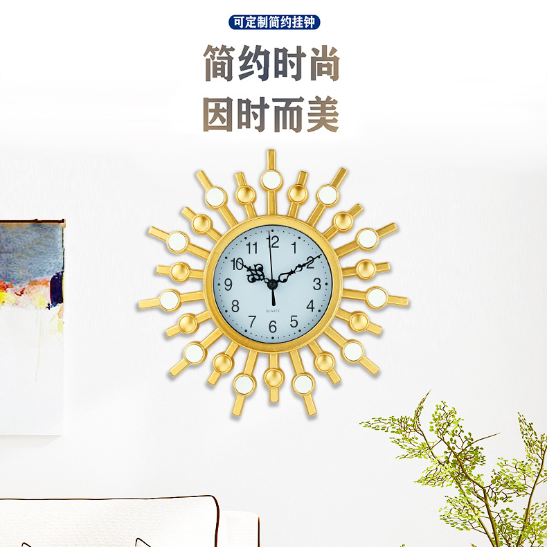 家用时尚大气简约现代装饰艺术创意个性钟表日用百货钟挂钟壁|ru