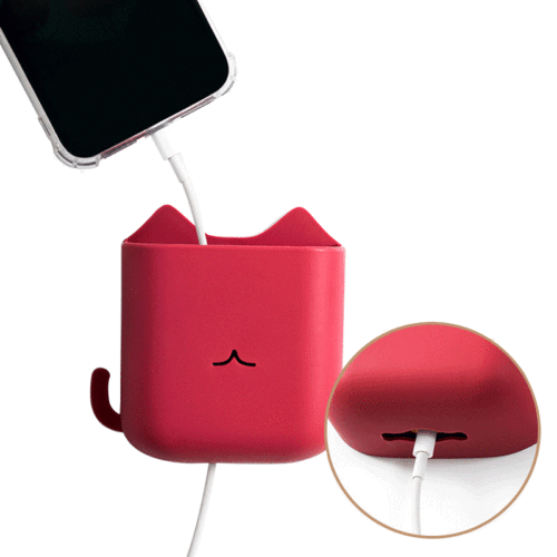 No punching hole-free mobile phone charging cable storage box simple cat multi-functional living room paste wall-mounted remote control storage box