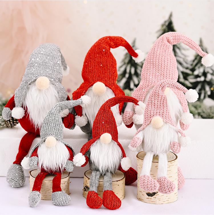 Christmas Supplies Red-haired Forest Old Man Hanging Legs Ornaments display picture 15