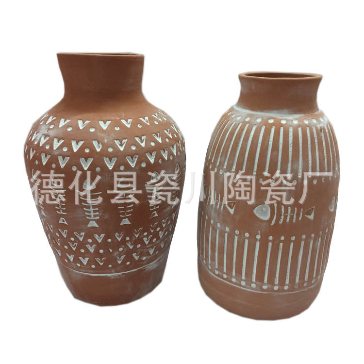 红土花盆人脸花缸