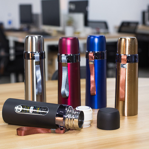 Sling bullet stainless steel thermos cup Large capacity travel bottle sports water bottle LOGO production gift water cup