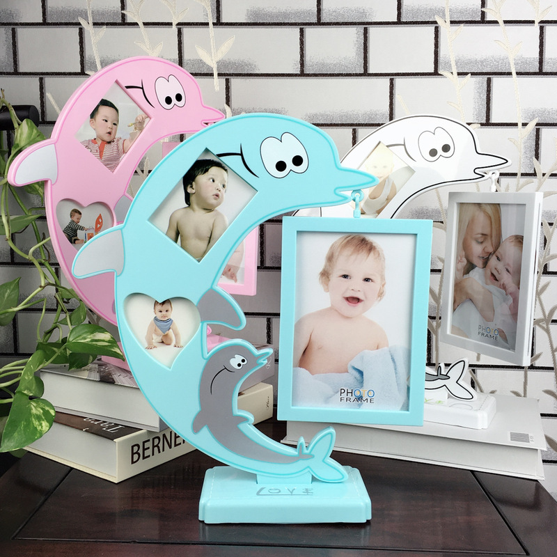 3inch 6inch Photo Frame Dolphin Card Holder Photo Frame Combination Cartoon Frame Creative Cute Children's Frame Photo Frame