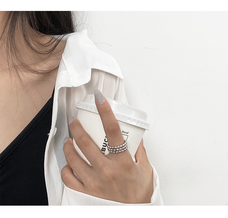 Linglang S925 Sterling Silver Cuff Earrings 3 Layered Stud Earrings Minimalist Vintage Earrings Silver Jewelry