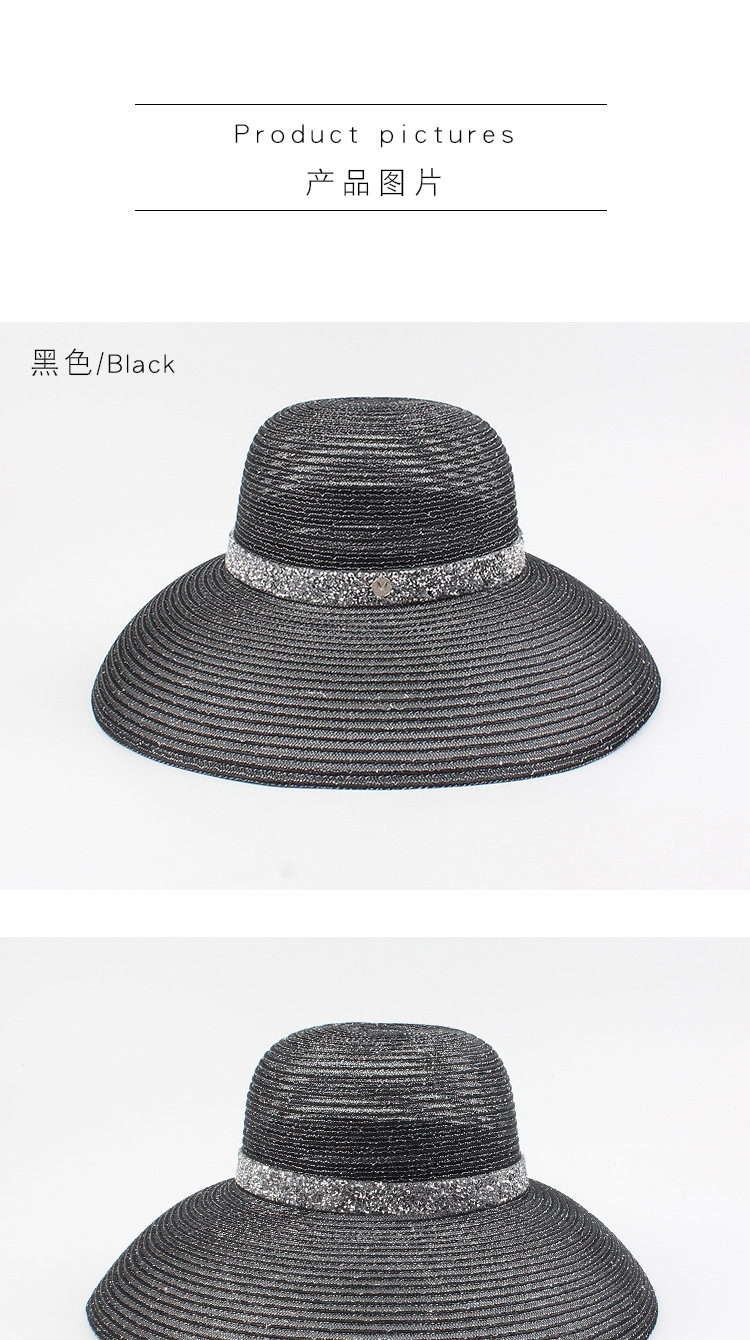 Korean Fashion Small Summer Hat Fragrant Rhinestone Breathable Wild Beach Vacation Hat Foldable Bright Silk Big Along The Fisherman Hat Wholesale Nihaojewelry display picture 3