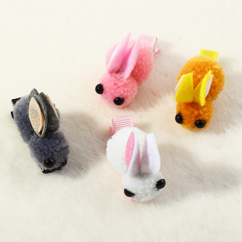 Children's Rabbit Plush Hairpin display picture 4