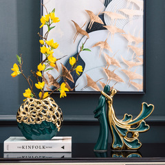 Nordic simple living room entrance wine cabinet small ornaments home accessories creative post-modern light luxury style coffee table decorations