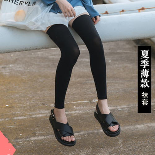Women's Summer Socks Thin Velvet High Stockings Over the Knees, Knee Pads, Thighs, Air-conditioned Room Sunscreen Socks, Long Stockings